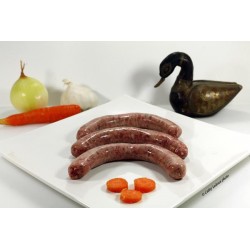 Saucisses de canard nature x 3   (350g env.).